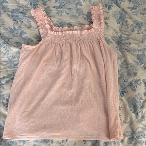 LC Lauren Conrad Light Pink Ruffled Top
